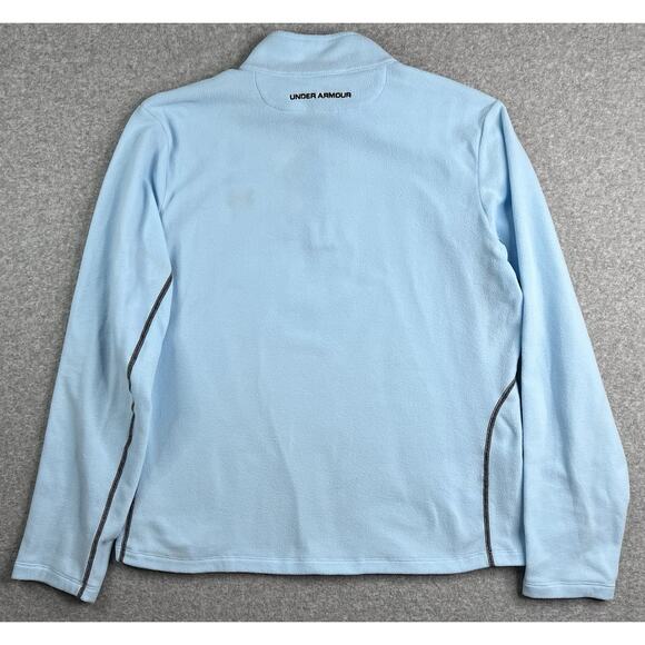 Under Armour Women's  XL Fleece 1/4 Zip Pullover Sweater Light Blue UA Logo - Picture 2 of 13